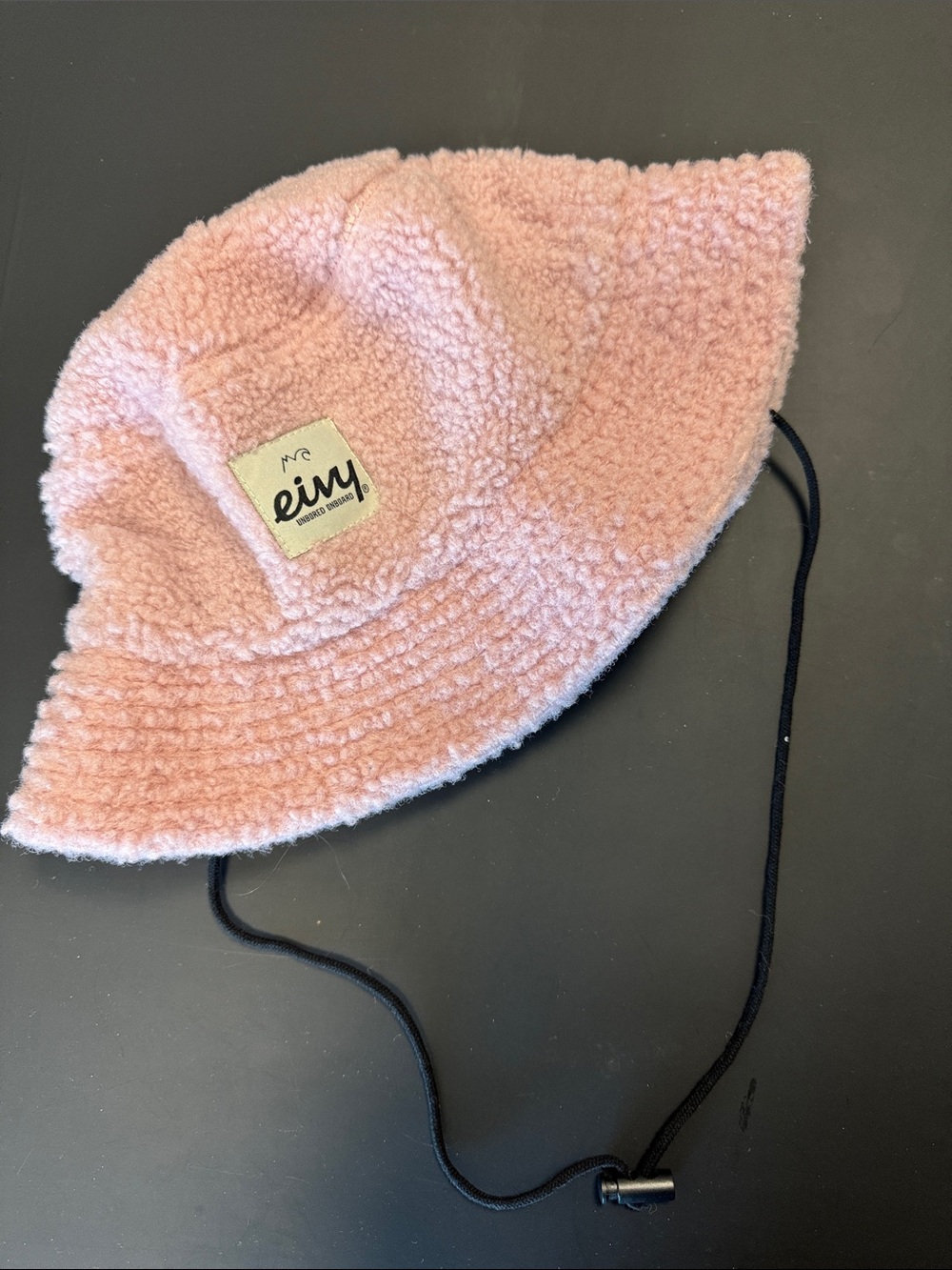 Eivy Pink Sherpa Bucket Hat with Chin Cord
